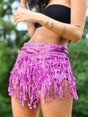 Elsie and Fred La Bamba Pink Sequin Hot Pant Shorts - L